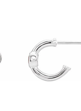 14K White Gold 1/5 CTW  Natural Diamond Huggie Hoop Earrings