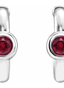 14K White Gold 1/5 CTW  Natural Diamond Huggie Hoop Earrings