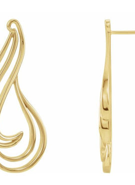10K Yellow Gold Freeform Earrings