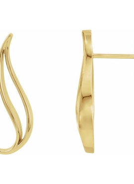 10K Rose Gold & 14K Rose Gold Freeform Earrings