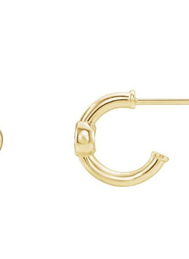 14K White Gold 1/5 CTW  Natural Diamond Huggie Hoop Earrings