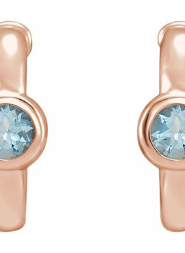 14K White Gold 1/5 CTW  Natural Diamond Huggie Hoop Earrings