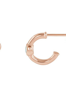14K White Gold 1/5 CTW  Natural Diamond Huggie Hoop Earrings