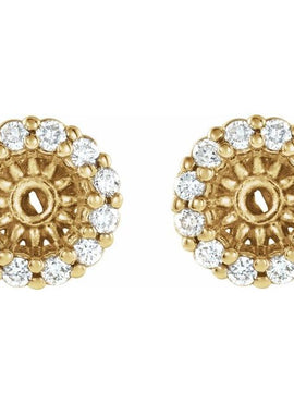 14K White Gold 1/8 CTW Natural Diamond Earring Jackets with 3.6 mm ID