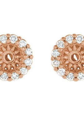 14K White Gold 1/8 CTW Natural Diamond Earring Jackets with 3.6 mm ID