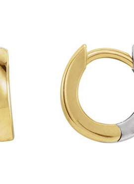 14K Yellow/White Gold Hinged 10.25 mm Hoop Earring