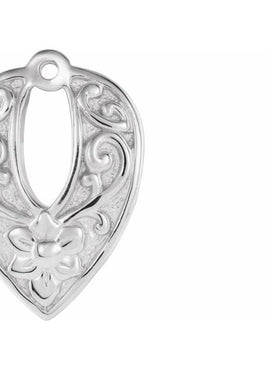 14K White Gold Floral-Inspired Earring Jackets