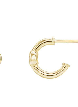 14K White Gold 1/5 CTW  Natural Diamond Huggie Hoop Earrings