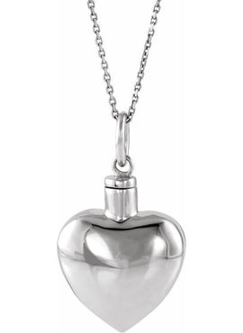 10K White Gold Heart Ash Holder Pendant