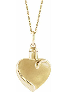 10K White Gold Heart Ash Holder Pendant