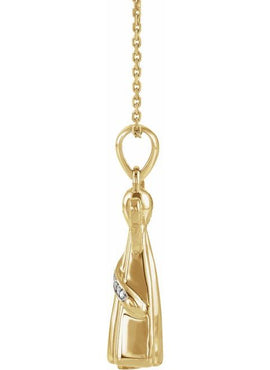 10K White Gold .03 CTW Natural Diamond Angel Ash Holder Pendant