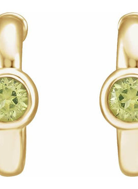 14K White Gold 1/5 CTW  Natural Diamond Huggie Hoop Earrings