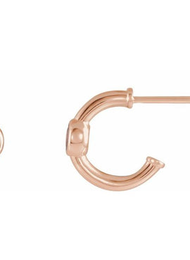 14K White Gold 1/5 CTW  Natural Diamond Huggie Hoop Earrings