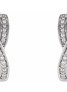 14K Yellow Gold 1/5 CTW Natural Diamond Infinity-Inspired 15.8 mm Hoop Earrings
