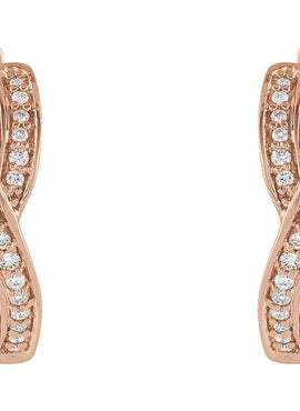 14K Yellow Gold 1/5 CTW Natural Diamond Infinity-Inspired 15.8 mm Hoop Earrings