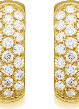 14K White Gold 1/3 CTW Natural Diamond Hoop Earrings