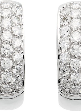 14K White Gold 1/3 CTW Natural Diamond Hoop Earrings