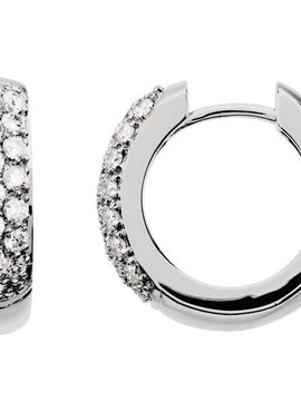 14K White Gold 1/3 CTW Natural Diamond Hoop Earrings