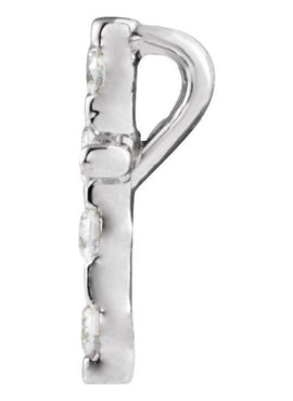 14K White Gold .08 CTW Natural Diamond Cross Pendant