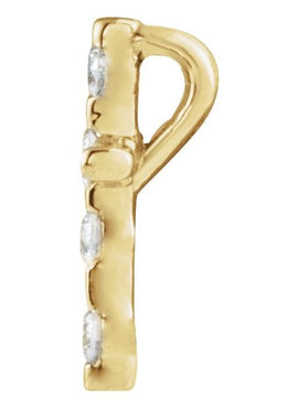 14K White Gold .08 CTW Natural Diamond Cross Pendant