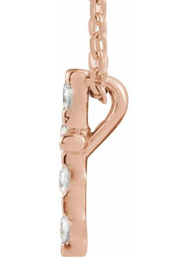14K White Gold .08 CTW Natural Diamond Cross Pendant