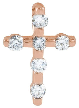 14K White Gold .08 CTW Natural Diamond Cross Pendant
