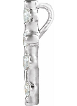 14K White Gold .08 CTW Natural Diamond Cross Pendant
