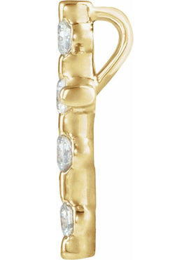 14K White Gold .08 CTW Natural Diamond Cross Pendant