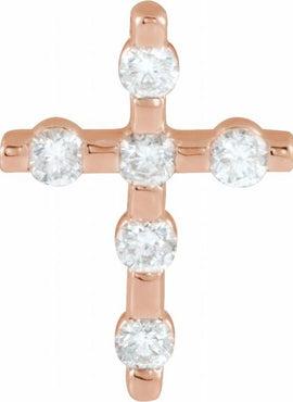 14K White Gold .08 CTW Natural Diamond Cross Pendant