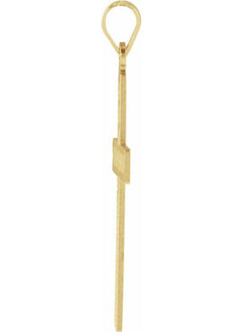 14K Yellow Gold 25.9x12 mm Geometric Cross Pendant