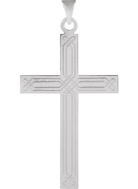 14K Yellow Gold Geometric Cross Pendant