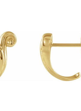 14K White Gold Freeform J-Hoop Earrings
