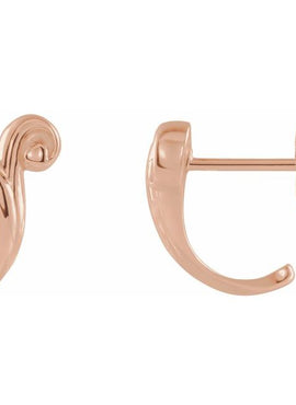 14K White Gold Freeform J-Hoop Earrings