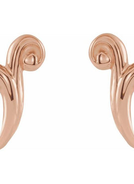 14K White Gold Freeform J-Hoop Earrings