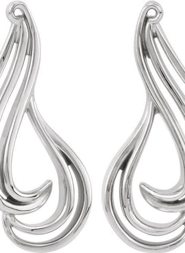 14K White Gold Freeform Earrings