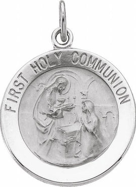 14K Yellow Gold 15 mm First Communion Medal