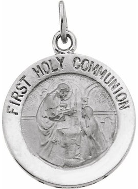 14K Yellow Gold 15 mm First Communion Medal