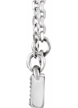 14K White Gold .06 CTW Natural Diamond Bar 16-18