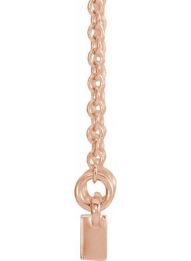 14K White Gold Sculptural Bar 16-18