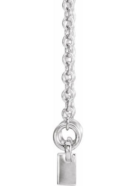 14K White Gold Sculptural Bar 16-18