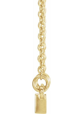 14K White Gold Sculptural Bar 16-18