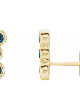 14K White Gold Natural Blue Sapphire Ear Climbers