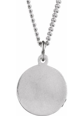 Sterling Silver 15 mm Baptism Medal 18