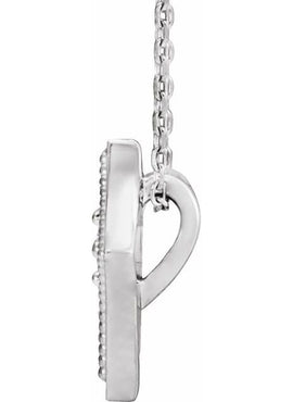 14K White Gold 1/10 CTW Natural Diamond Kite 16-18