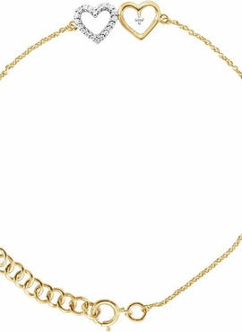 10K Yellow Gold .07 CTW Natural Diamond Double Heart 6-7