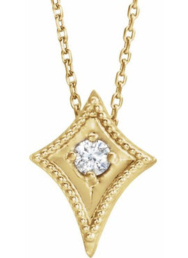 14K White Gold 1/10 CTW Natural Diamond Kite 16-18