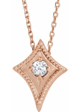 14K White Gold 1/10 CTW Natural Diamond Kite 16-18