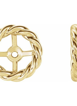 14K White Gold Rope Earring Jackets