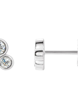 14K White Gold 1/5 CTW Natural Diamond Geometric Cluster Earrings