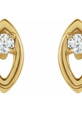 14K White Gold .05 CTW Natural Diamond Solitaire Earrings